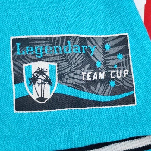 Atlas for men polo shirt men's size XL light blue rugby knit short sleeve - Picture 8 of 11